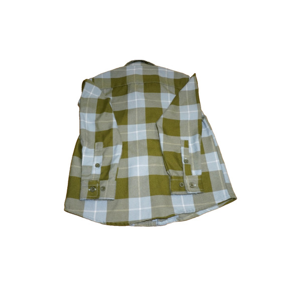 DIXON DFC Youth Division Plaid Flannel Shirt Boys Size S Green Gray Button Up - Picture 6 of 7